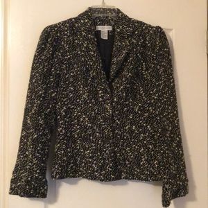 Black and white Newport News tweed suit